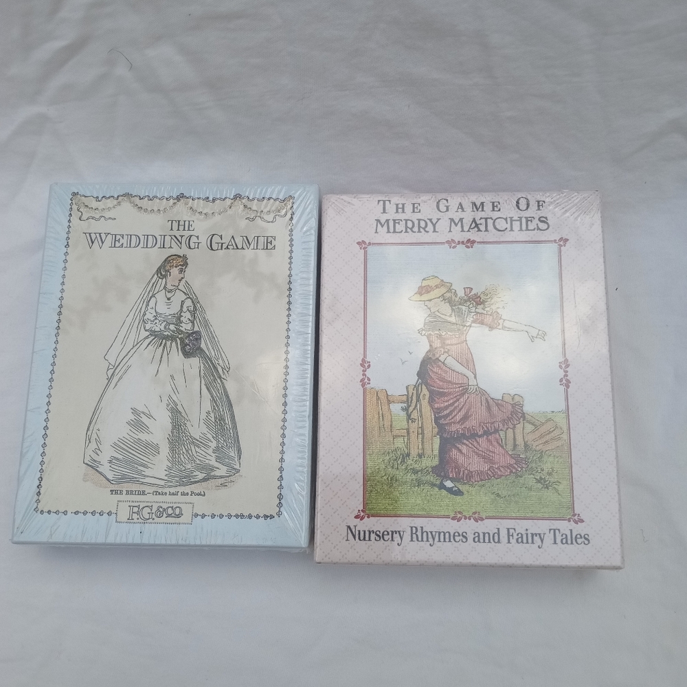2 Asst Vintage Repro Victorian Playing Card Games Wedding &  Old Maid Style New